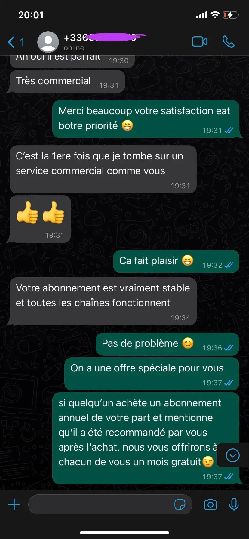 Strong8K customer review on WhatsApp