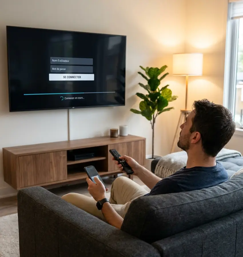 Installing IPTV Smarters Pro - entering credentials on Smart TV
